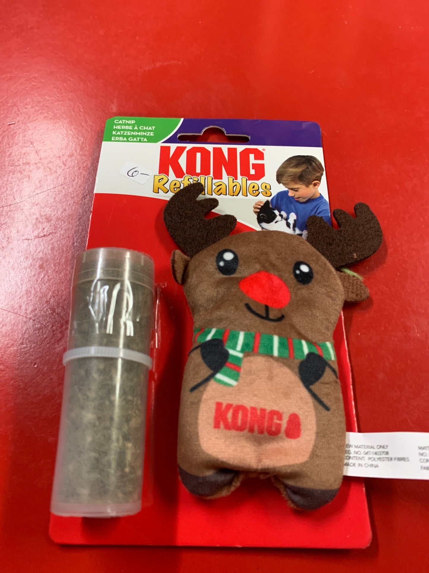 Kong deer refillable cat toy with catnip